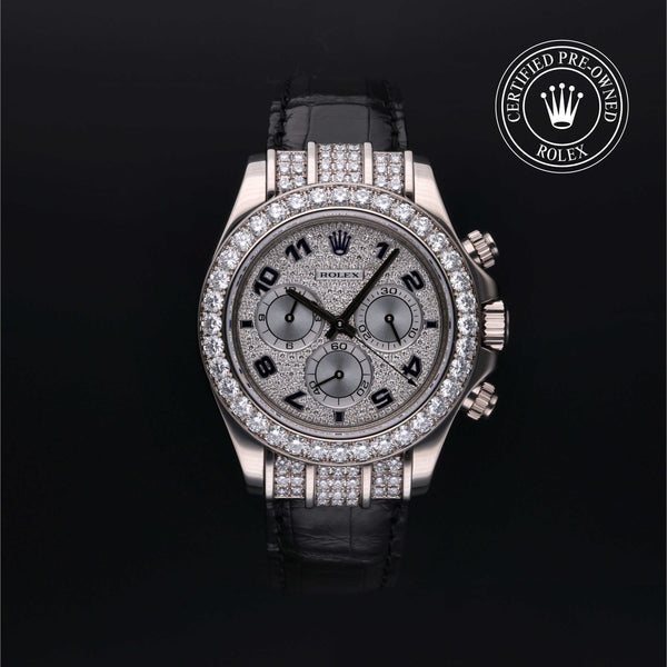 Rolex Certified Pre-owned Daytona M116599RBR-0024 front on black background
