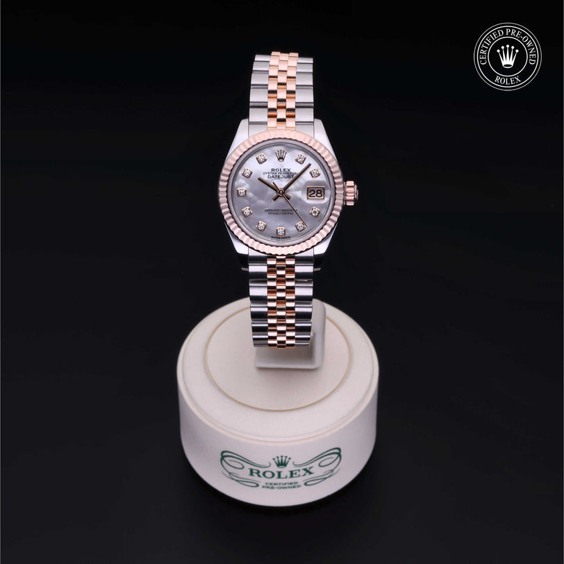 Rolex Certified Pre-owned Lady Datejust M279171-0013 front on black background