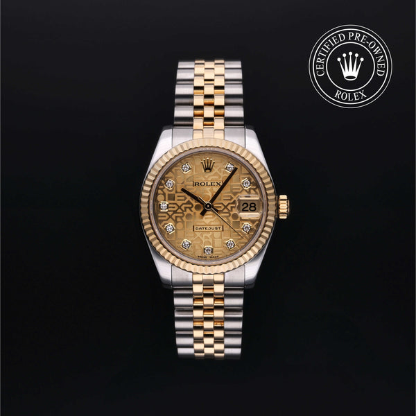 Rolex Certified Pre-owned Lady Datejust M178273-0013 front on black background