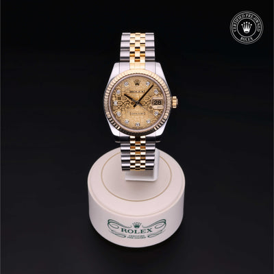 Rolex Certified Pre-owned Lady Datejust M178273-0013 front on black background