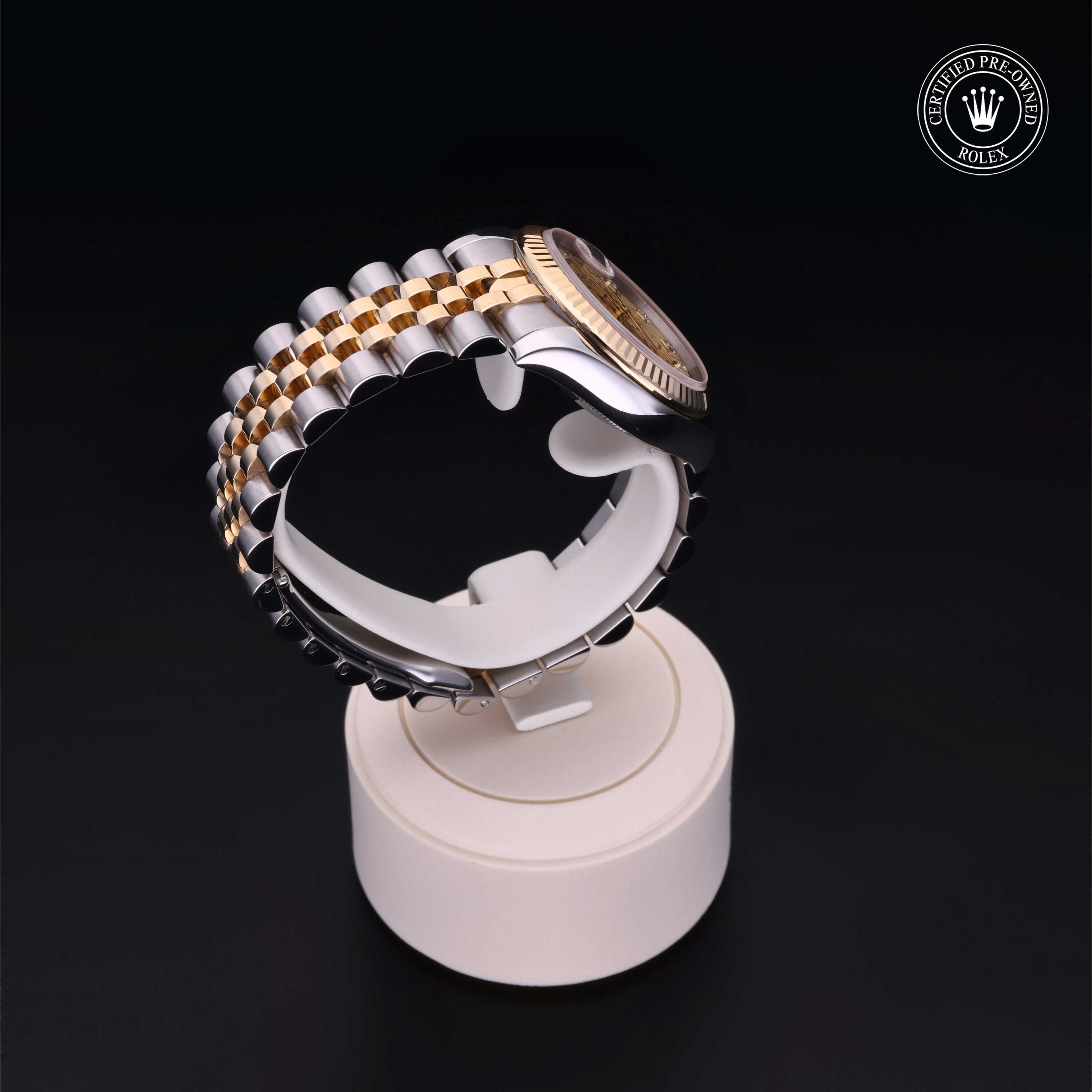 Rolex Certified Pre-owned Lady Datejust M178273-0013 front on black background