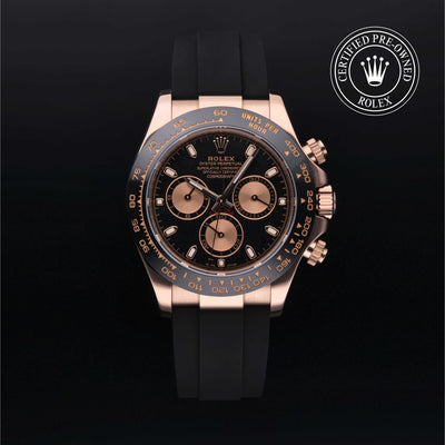 Rolex Certified Pre-owned Daytona M116515LN-0017 front on black background