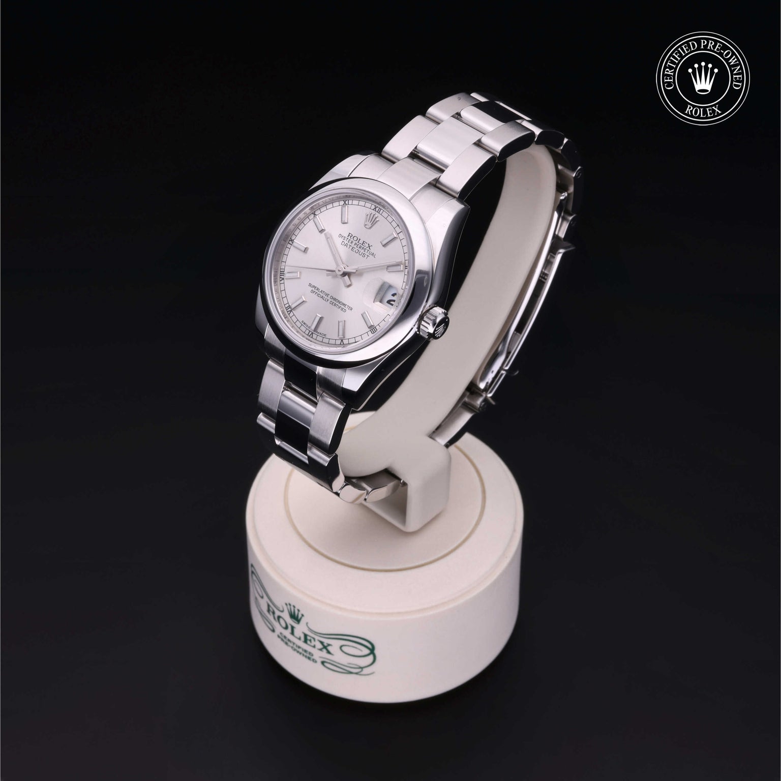 Rolex Certified Pre-owned Lady Datejust M178240-0022 front on black background