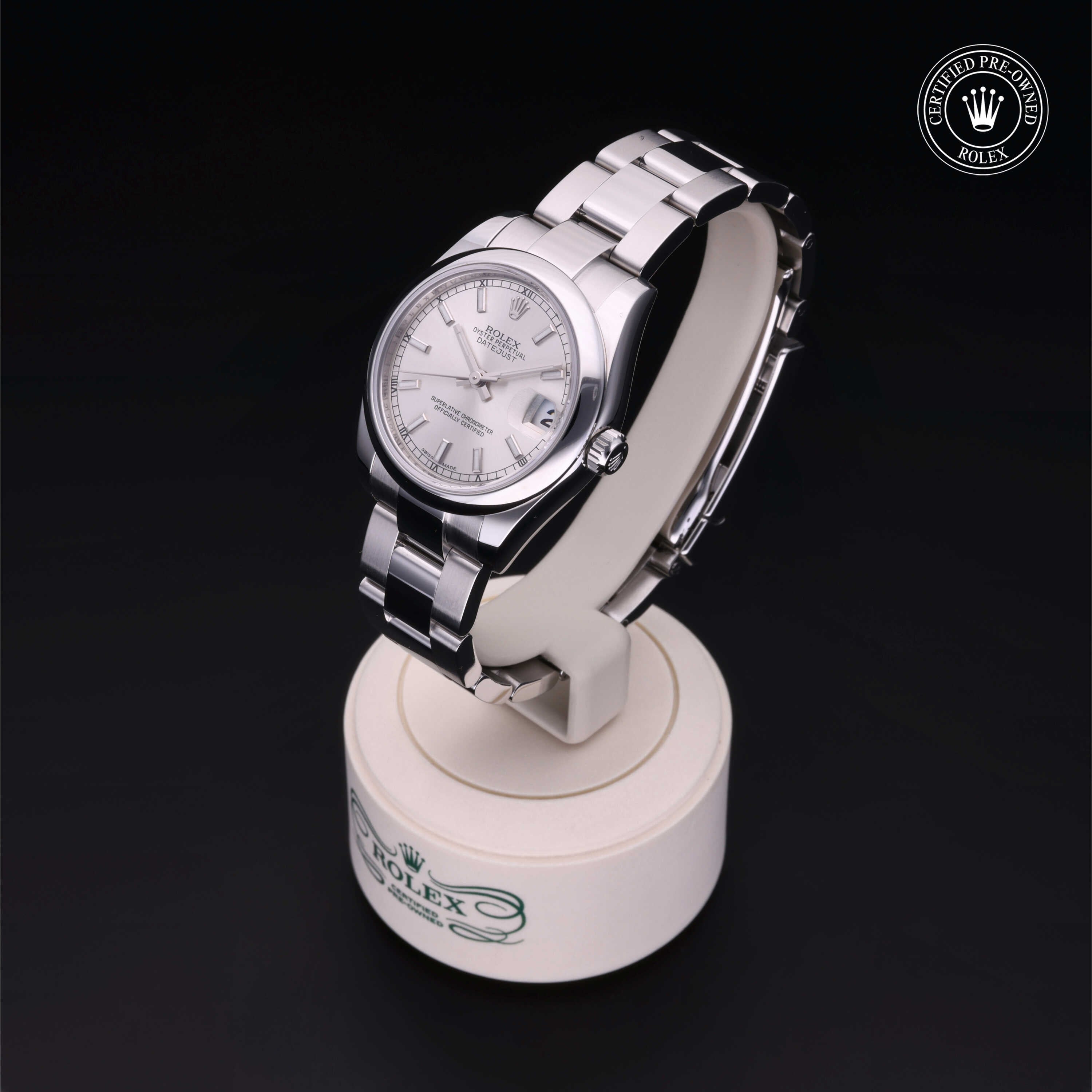 Rolex Certified Pre-owned Lady Datejust M178240-0022 front on black background