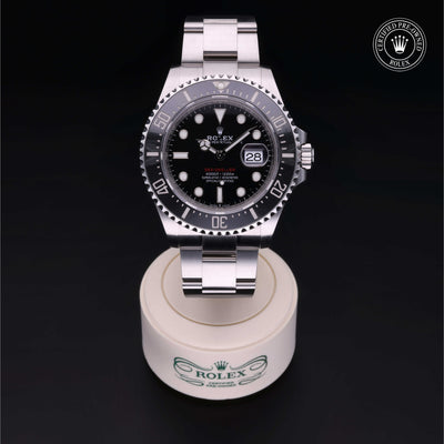 Rolex Certified Pre-owned Sea-Dweller M126600-0001 front on black background