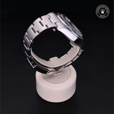 Rolex Certified Pre-owned Explorer II M216570-0001 front on black background
