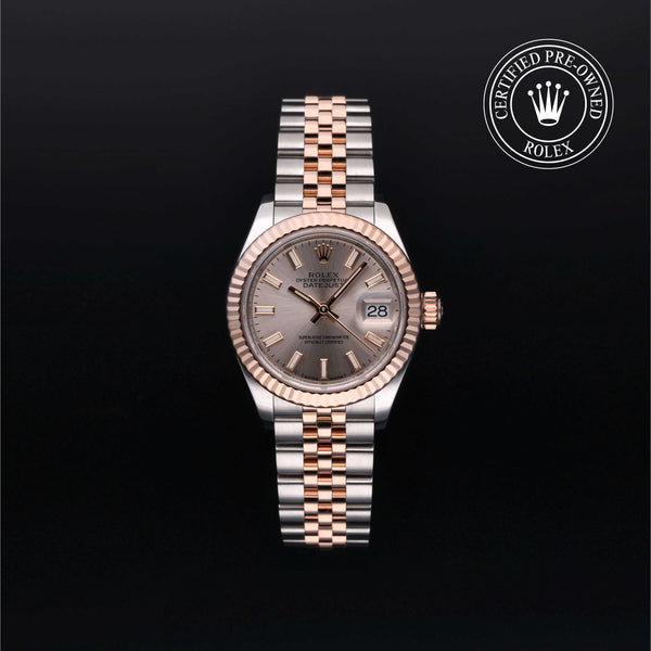 Rolex Certified Pre-owned Lady Datejust M279171-0001 front on black background