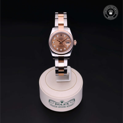 Rolex Certified Pre-owned Lady Datejust M179161-0052 front on black background