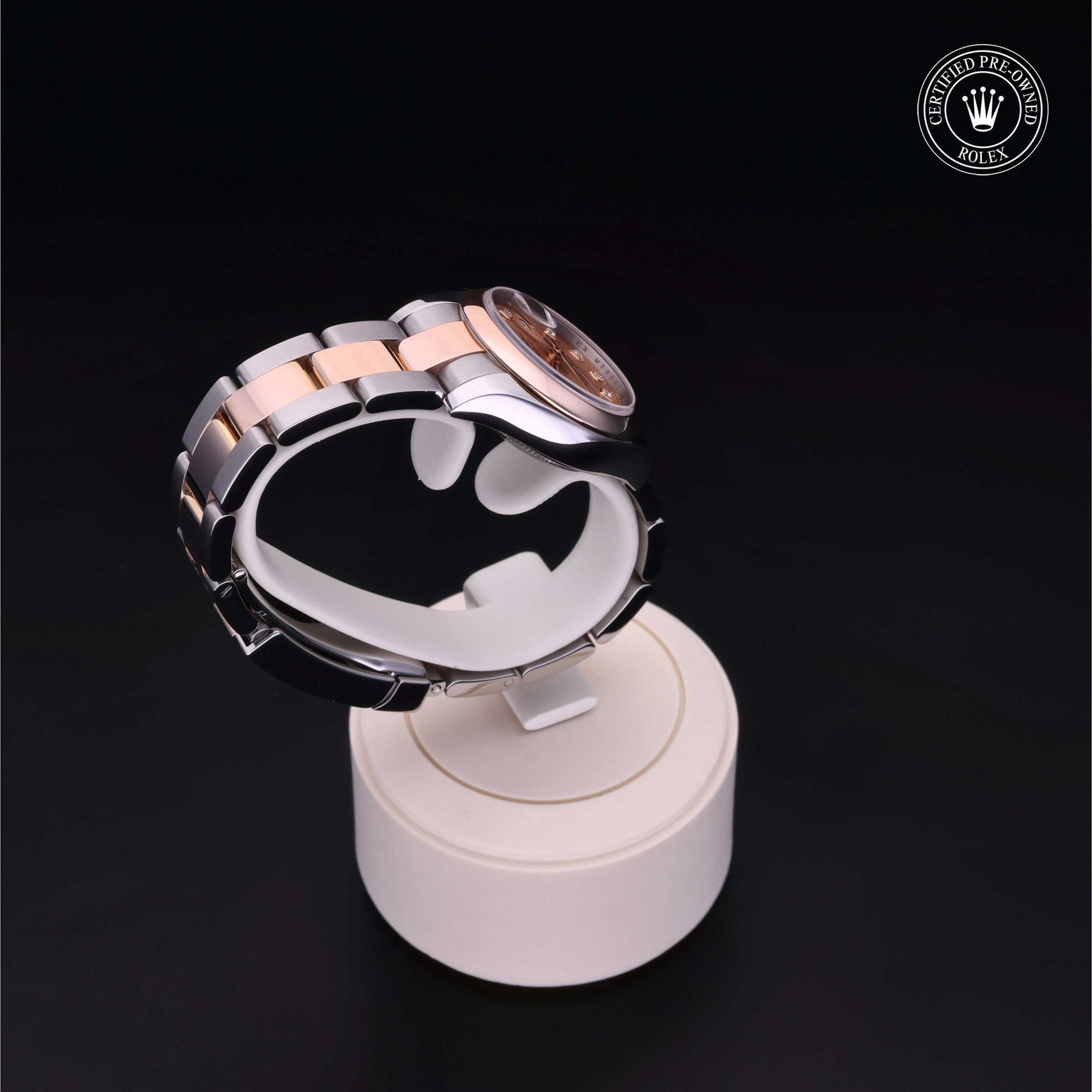 Rolex Certified Pre-owned Lady Datejust M179161-0052 front on black background