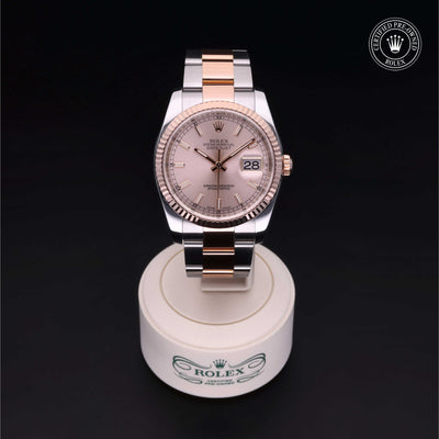 Rolex Certified Pre-owned Datejust M116231-0039 front on black background