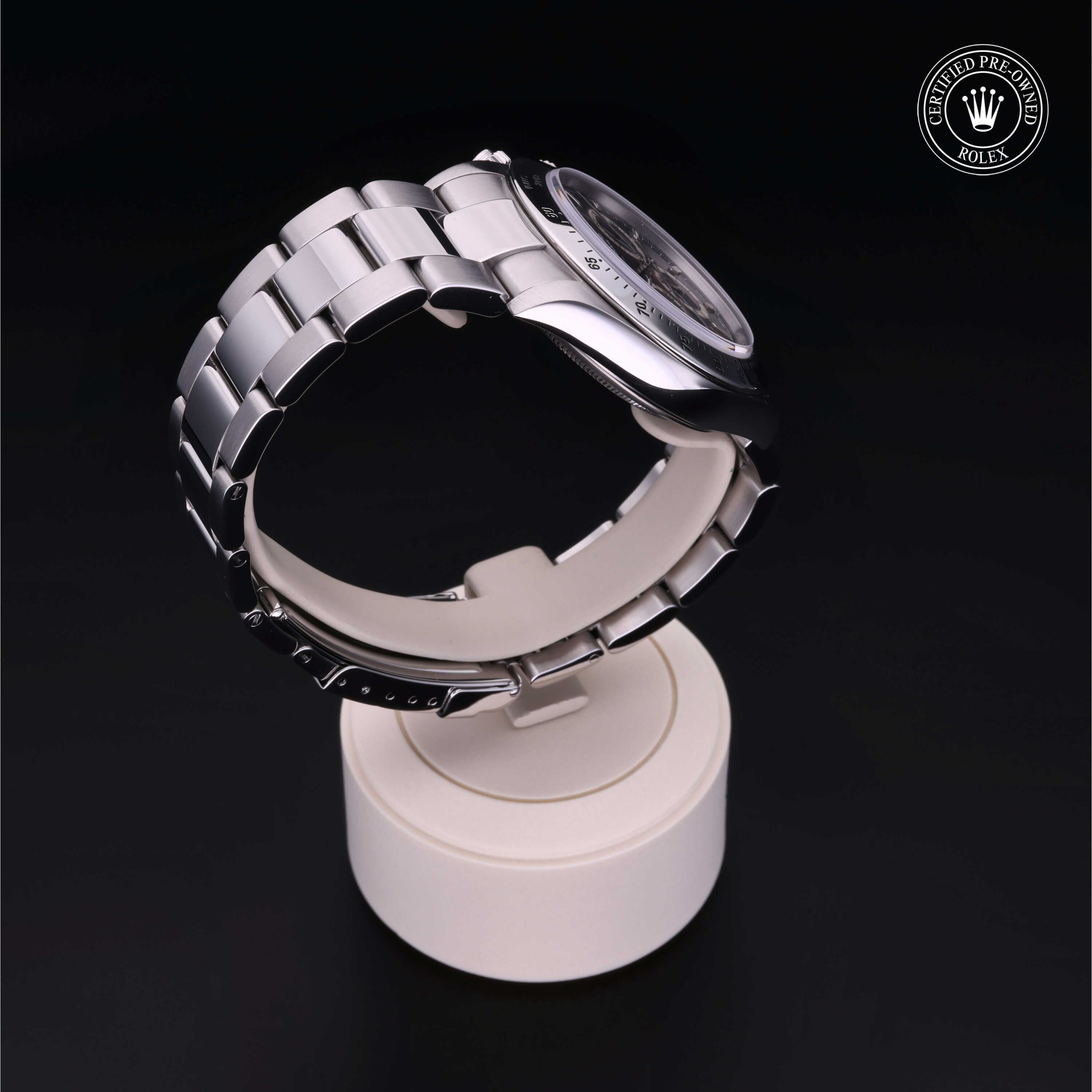 Rolex Certified Pre-owned Daytona M16520-0002 front on black background