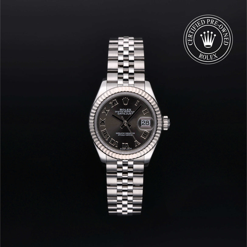 Rolex Certified Pre-owned Lady Datejust M279174-0013 front on black background