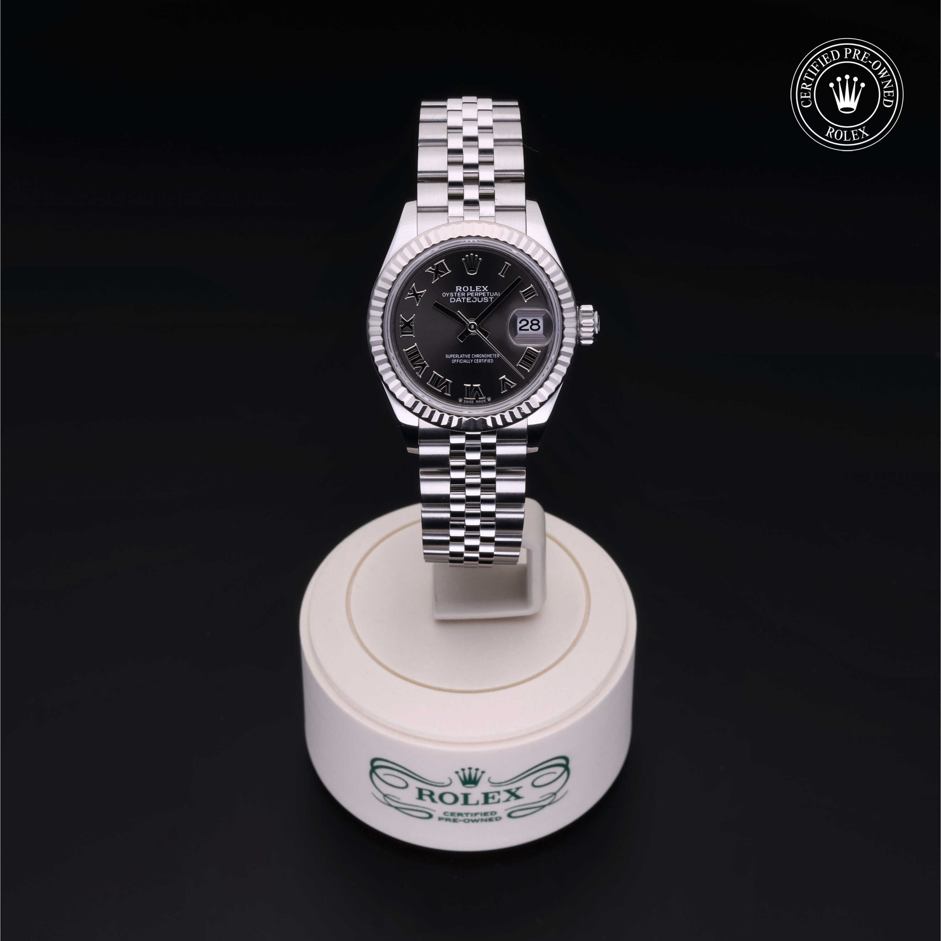 Rolex Certified Pre-owned Lady Datejust M279174-0013 front on black background
