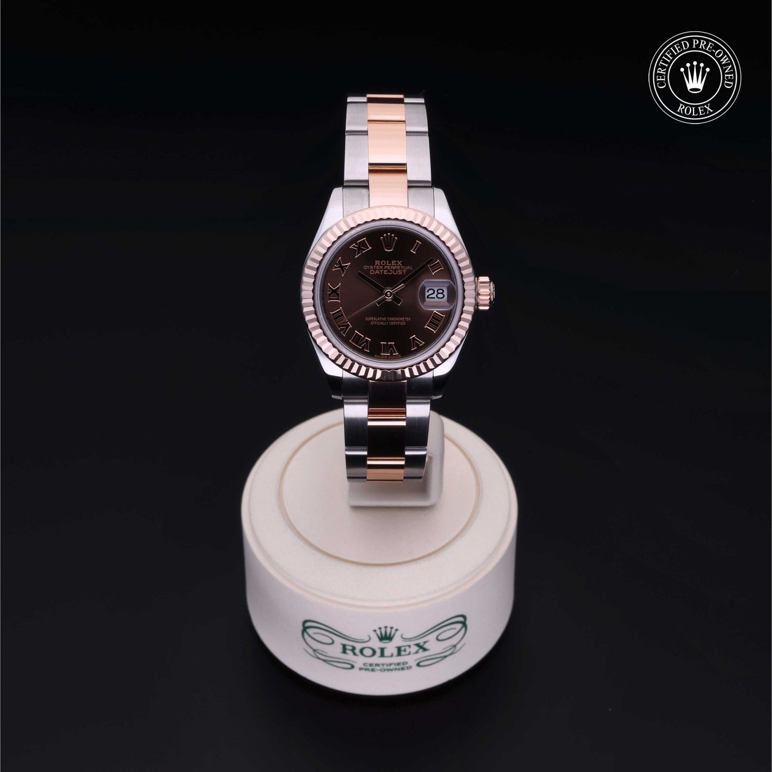 Rolex Certified Pre-owned Lady Datejust M279171-0010 front on black background