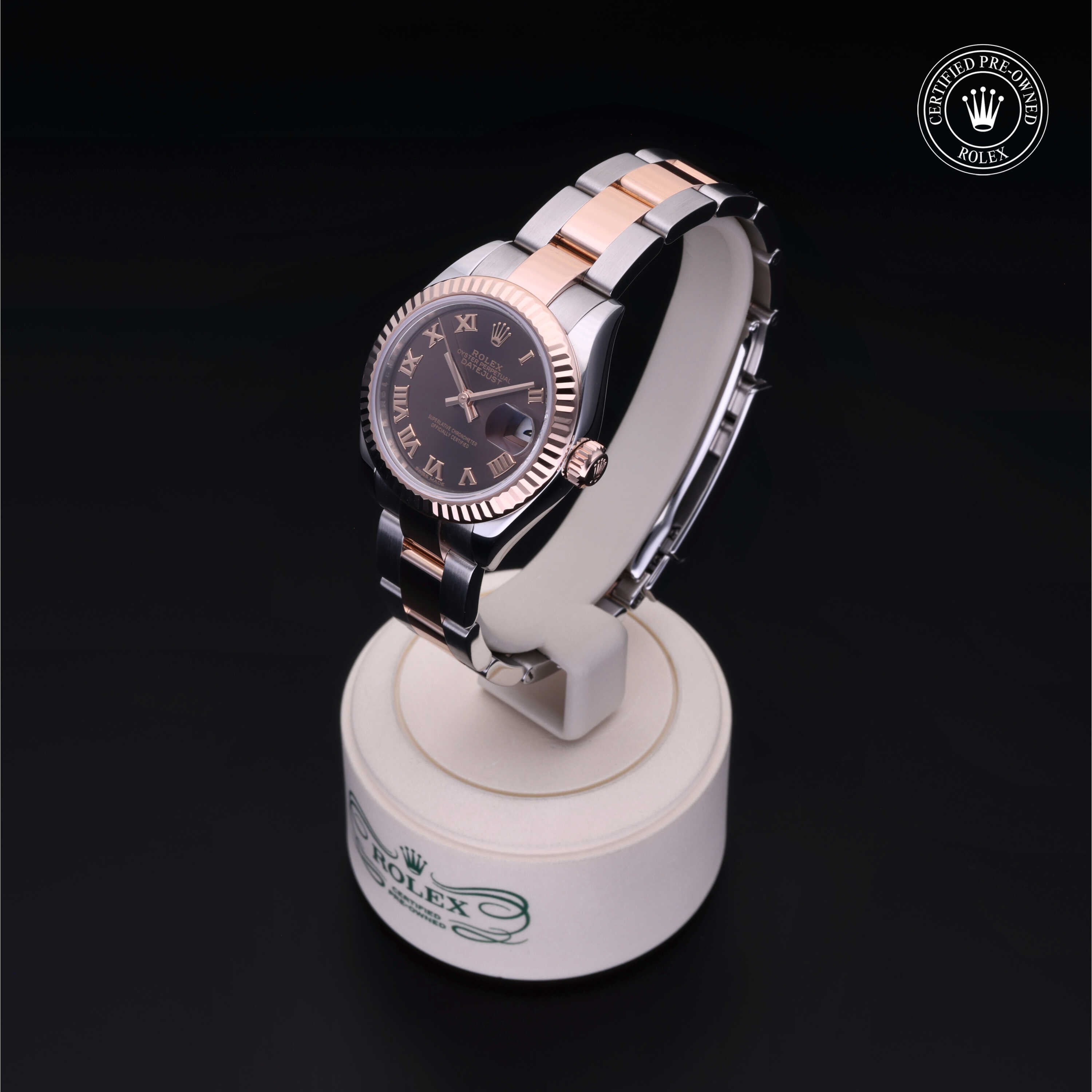 Rolex Certified Pre-owned Lady Datejust M279171-0010 front on black background