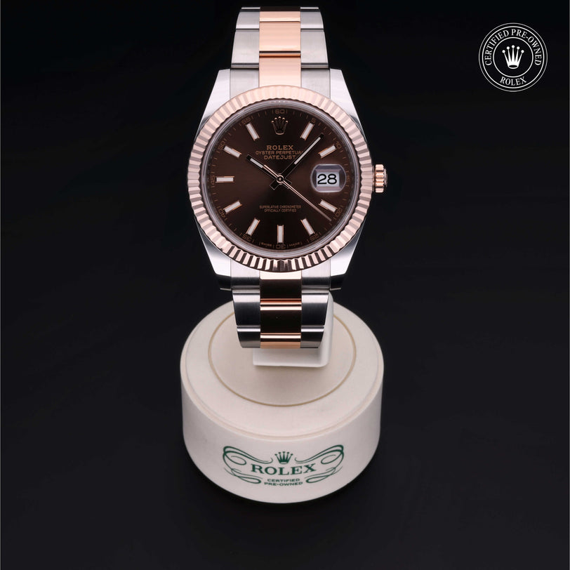 Rolex Certified Pre-owned Datejust M126331-0001 front on black background
