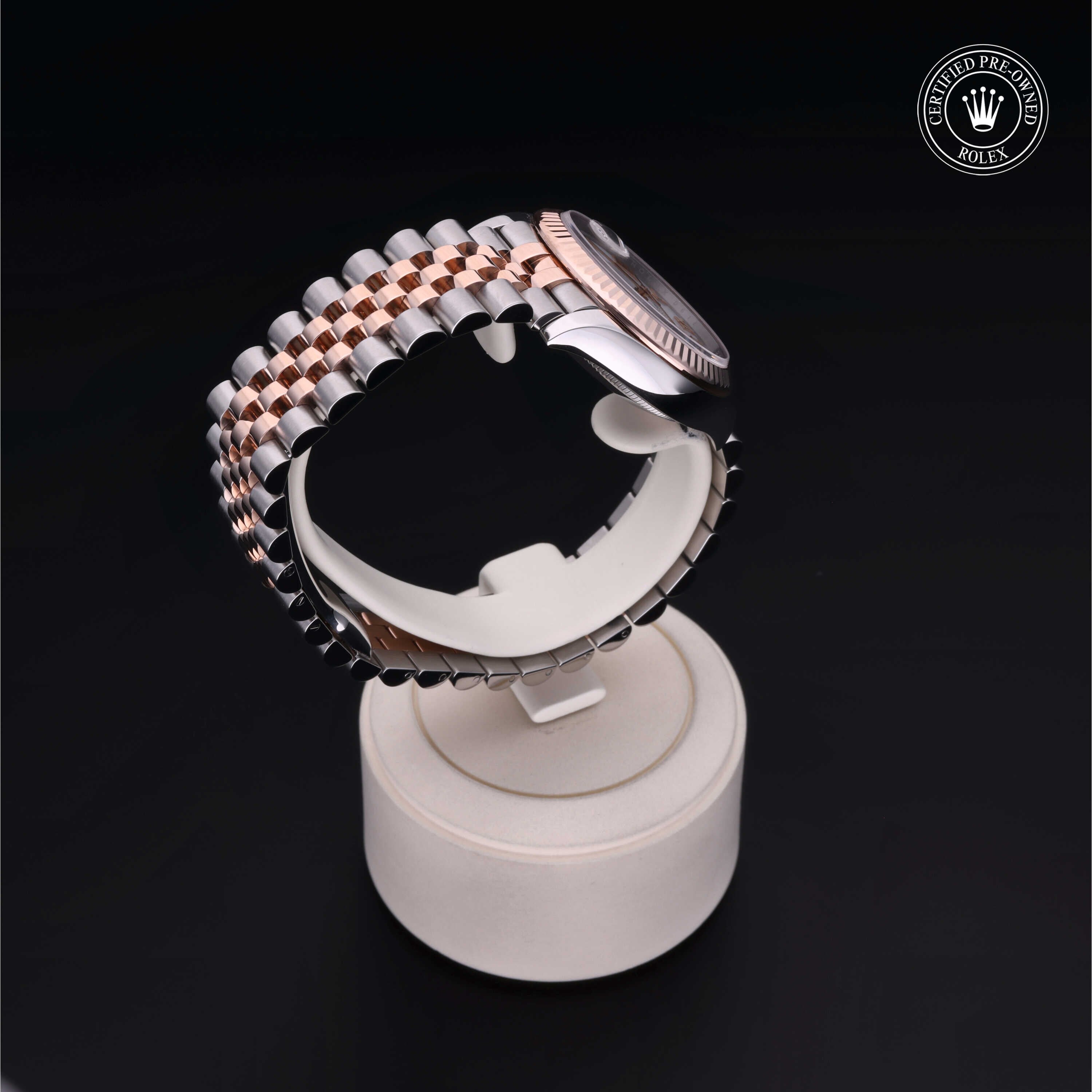 Rolex Certified Pre-owned Lady Datejust M278271-0002 front on black background