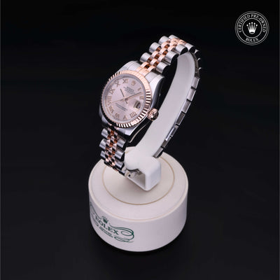 Rolex Certified Pre-owned Lady Datejust M179171-0066 front on black background