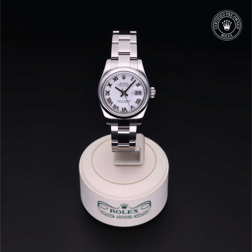 Rolex Certified Pre-owned Lady Datejust M179160-0032 front on black background