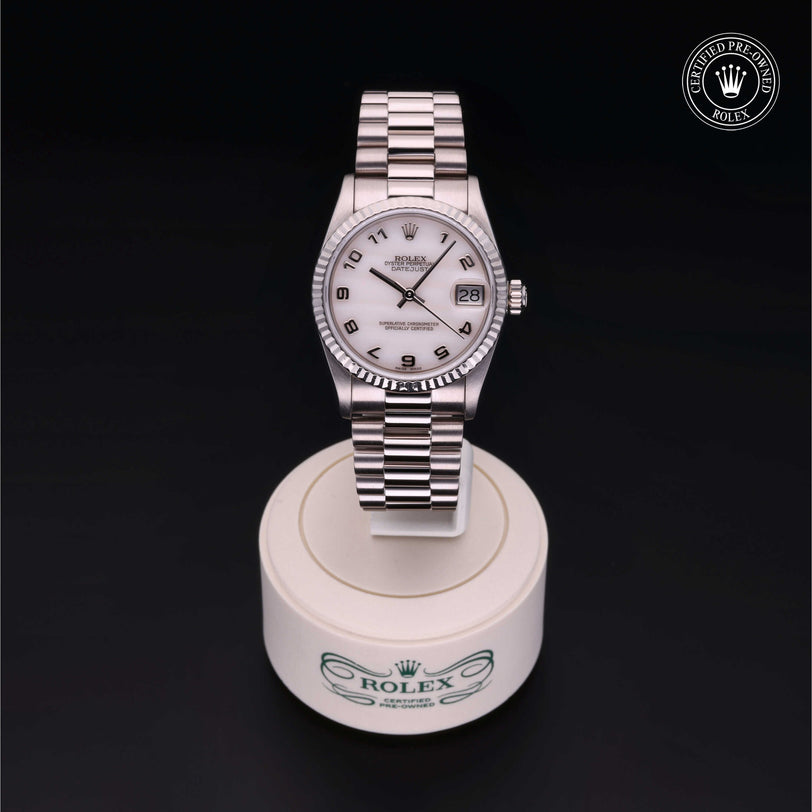Rolex Certified Pre-owned Lady Datejust M68279-0001 front on black background