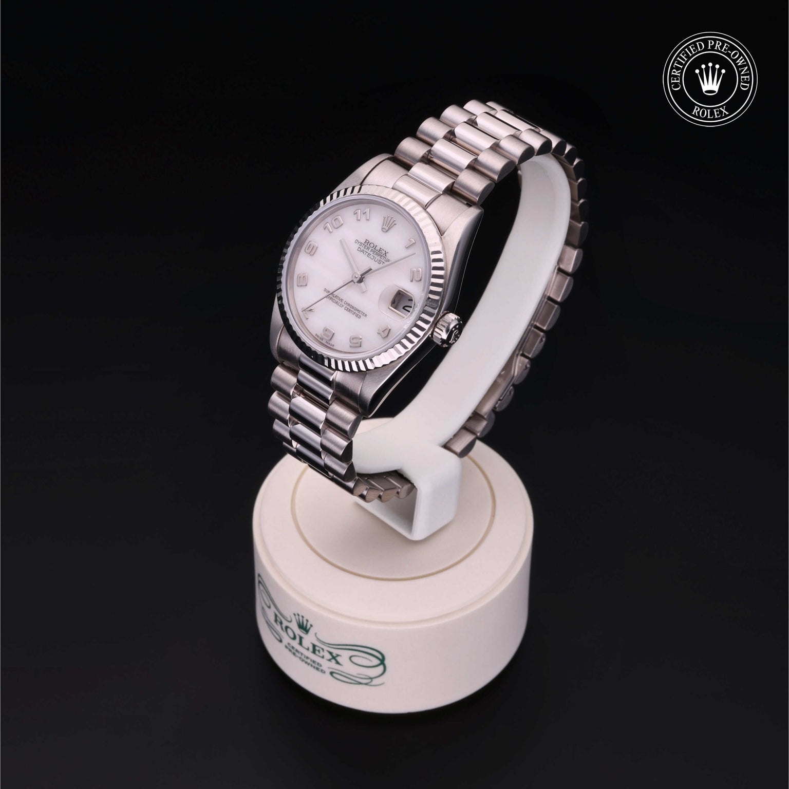 Rolex Certified Pre-owned Lady Datejust M68279-0001 front on black background