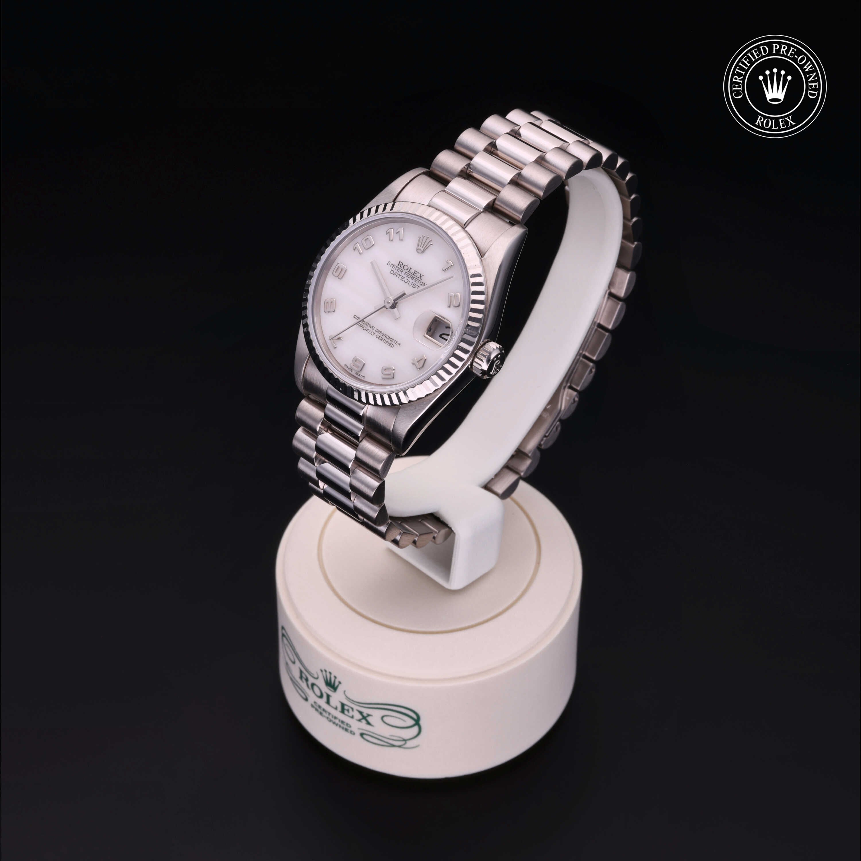 Rolex Certified Pre-owned Lady Datejust M68279-0001 front on black background