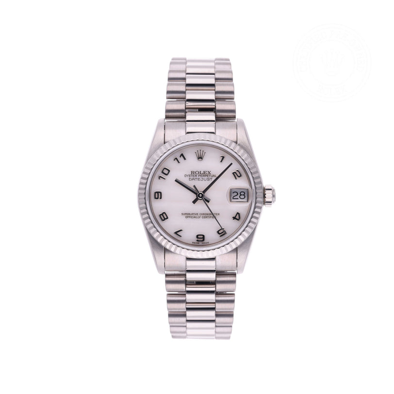 Rolex Certified Pre-owned Lady Datejust M68279-0001 front on white background