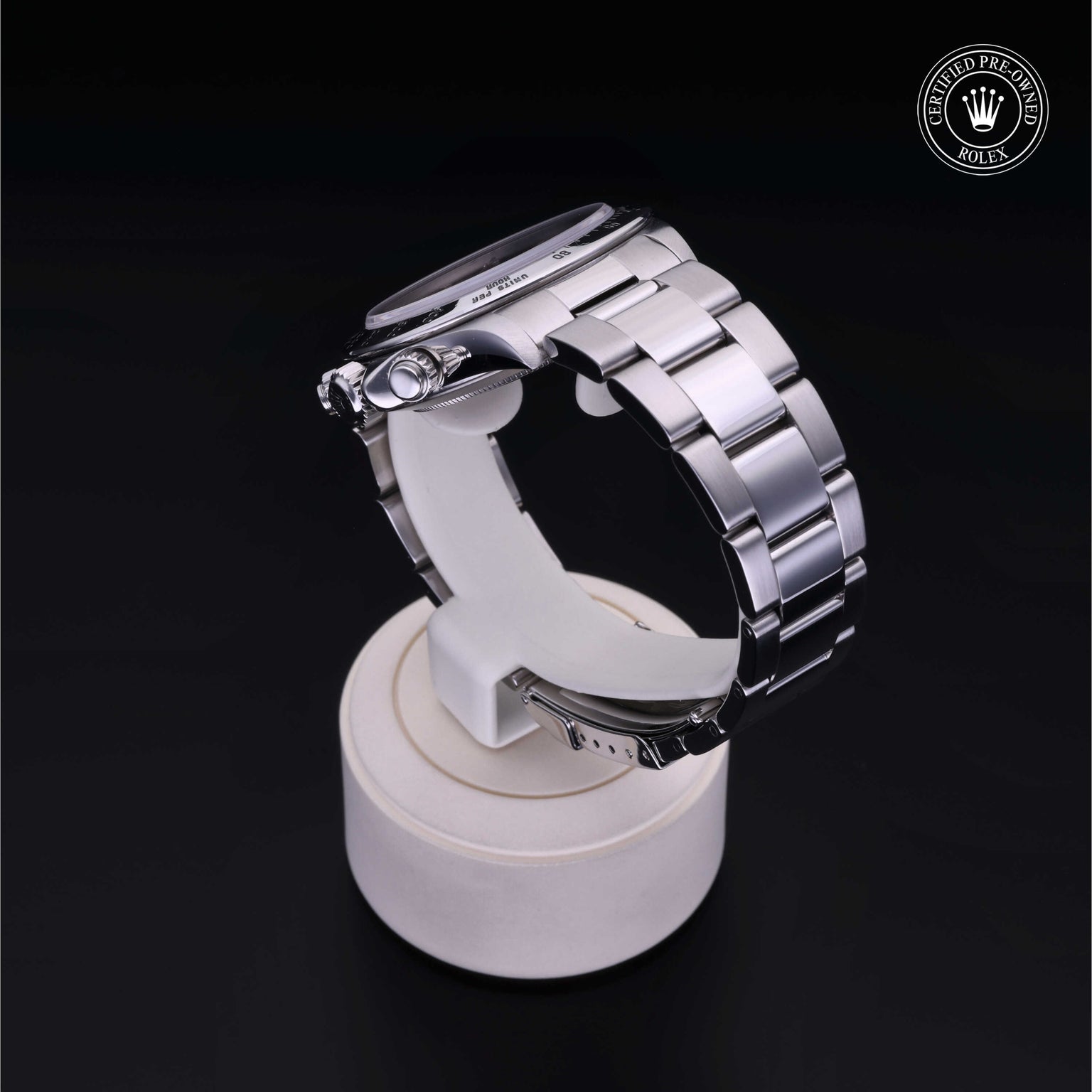 Rolex Certified Pre-owned Daytona M16520-0002 front on black background