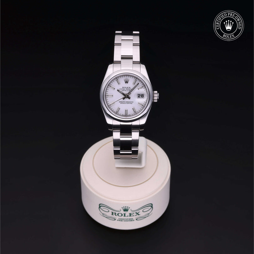 Rolex Certified Pre-owned Lady Datejust M179160-0007 front on black background