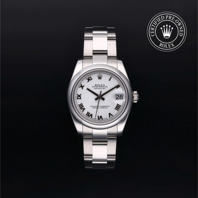 Rolex Certified Pre-owned Lady Datejust M178240-0031 front on black background