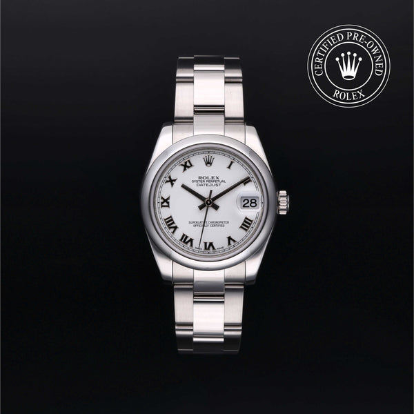 Rolex Certified Pre-owned Lady Datejust M178240-0031 front on black background