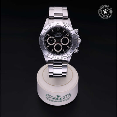 Rolex Certified Pre-owned Daytona M16520-0002 front on black background