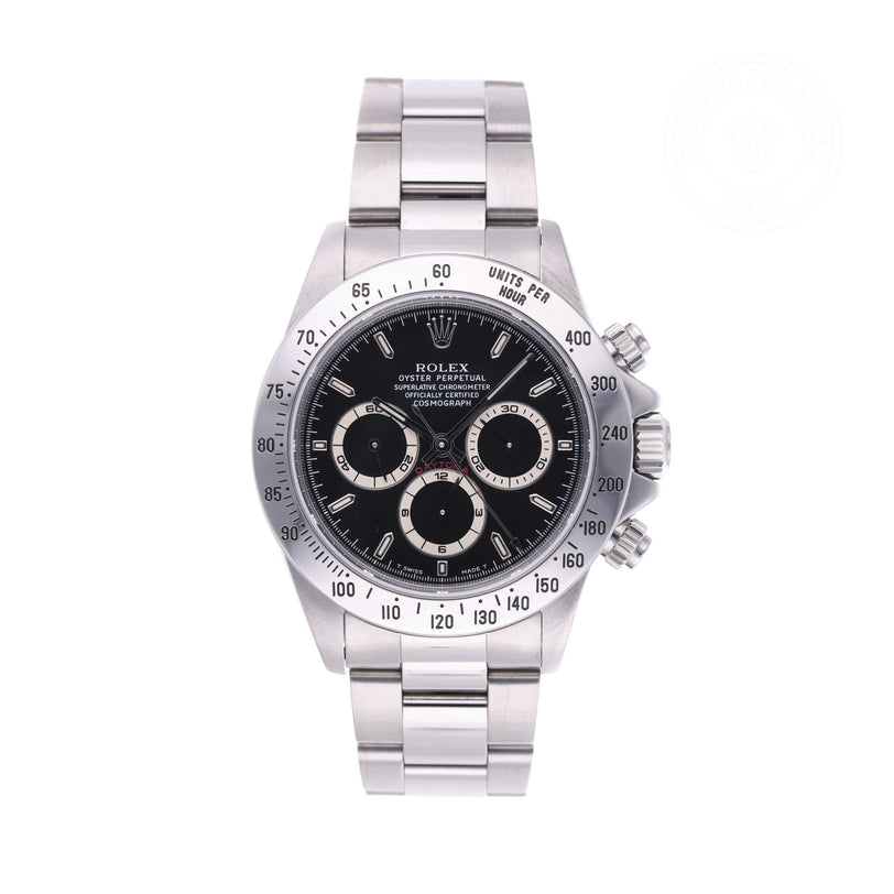 Rolex Certified Pre-owned Daytona M16520-0002 front on white background