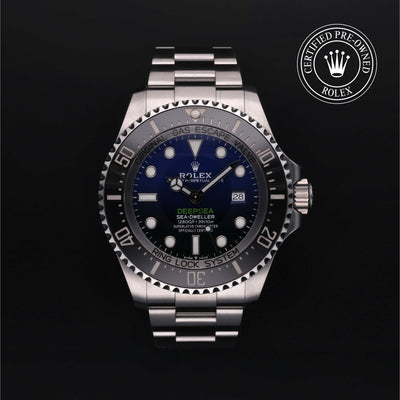 Rolex Certified Pre-owned Deep Sea M126660-0002 front on black background