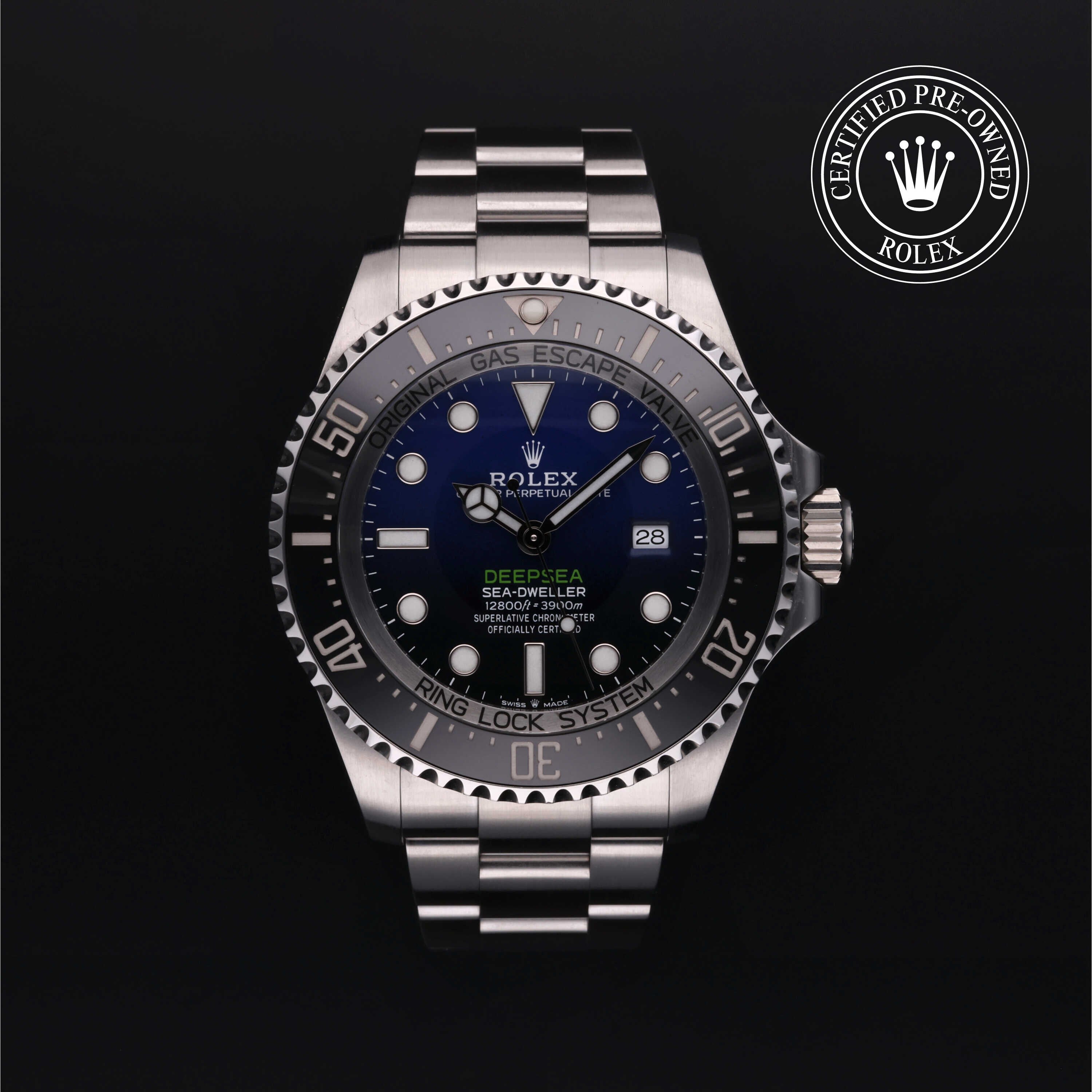 Rolex Certified Pre-owned Deep Sea M126660-0002 front on black background