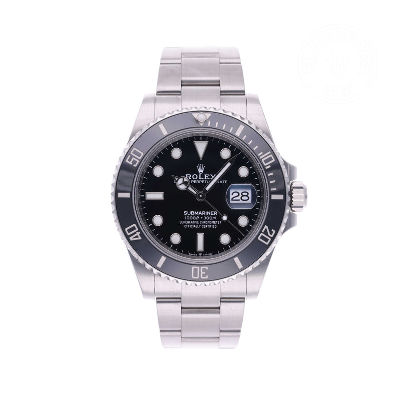 Rolex Certified Pre-owned Submariner Date M126610LN-0001 front on white background