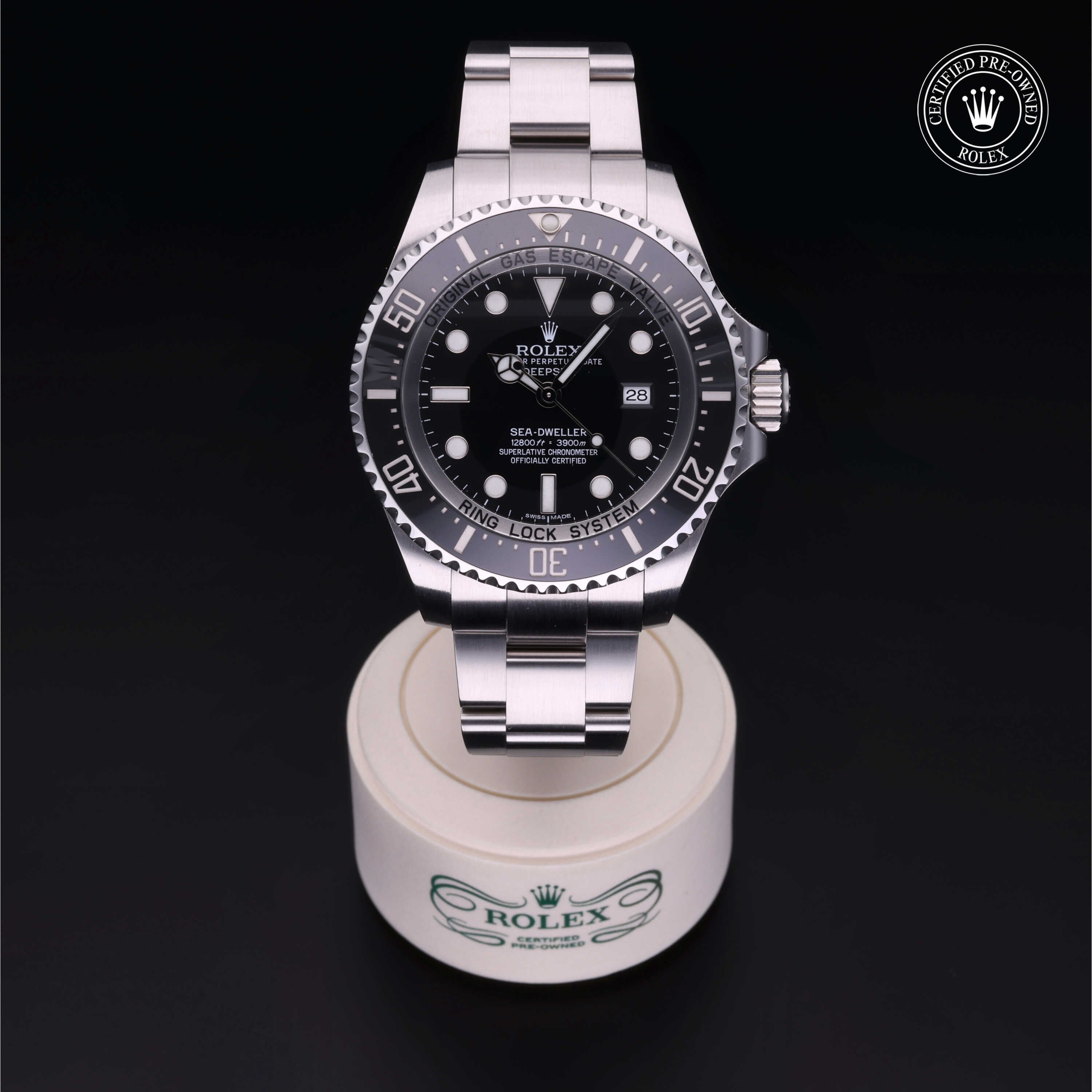 Rolex Certified Pre-owned Deep Sea M116660-0001 front on black background