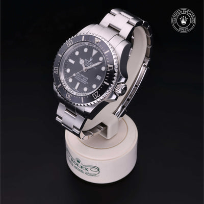 Rolex Certified Pre-owned Deep Sea M116660-0001 front on black background
