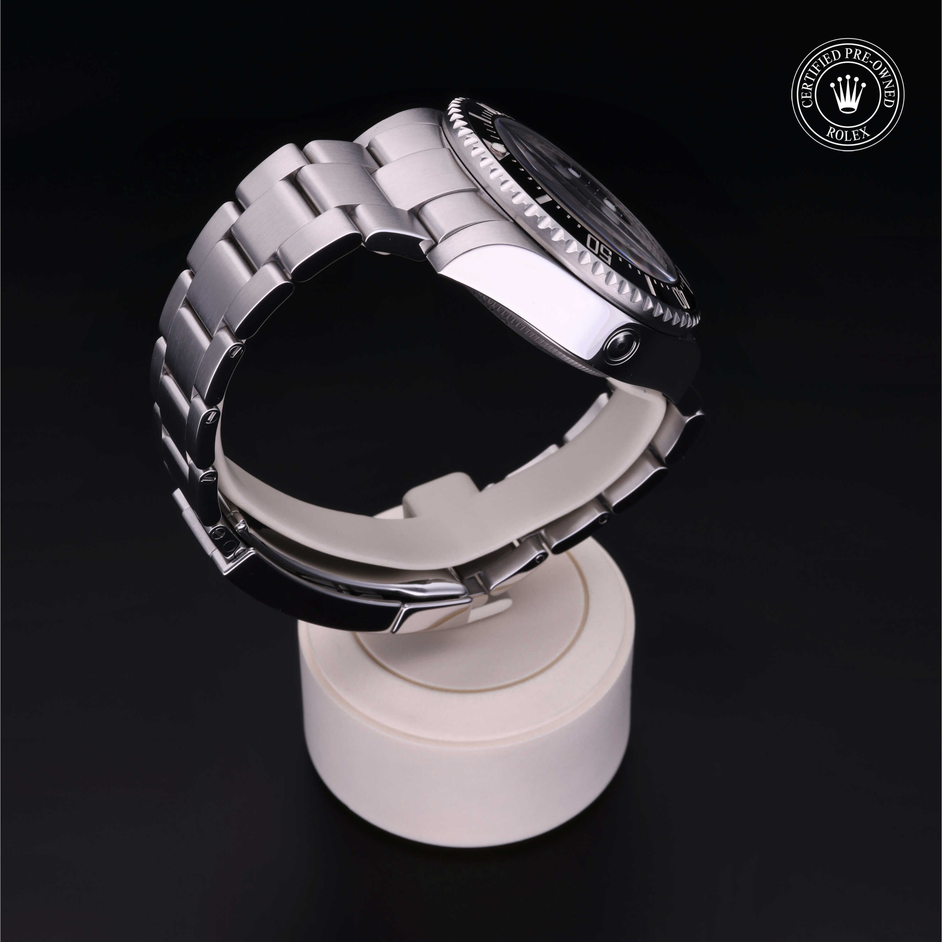 Rolex Certified Pre-owned Deep Sea M116660-0001 front on black background