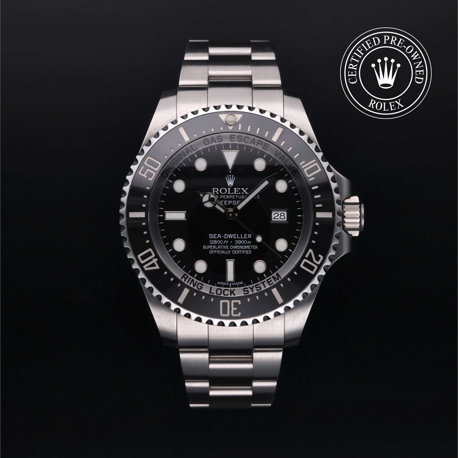 Rolex Certified Pre-owned Deep Sea M116660-0001 front on black background