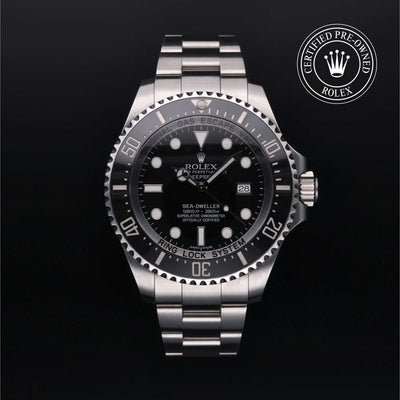 Rolex Certified Pre-owned Deep Sea M116660-0001 front on black background