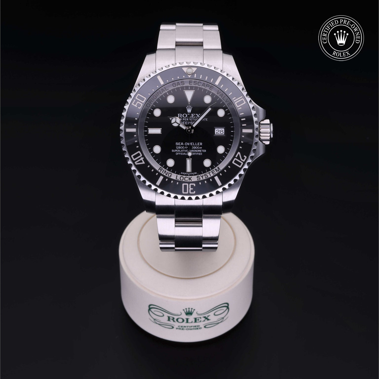Rolex Certified Pre-owned Deep Sea M116660-0001 front on black background