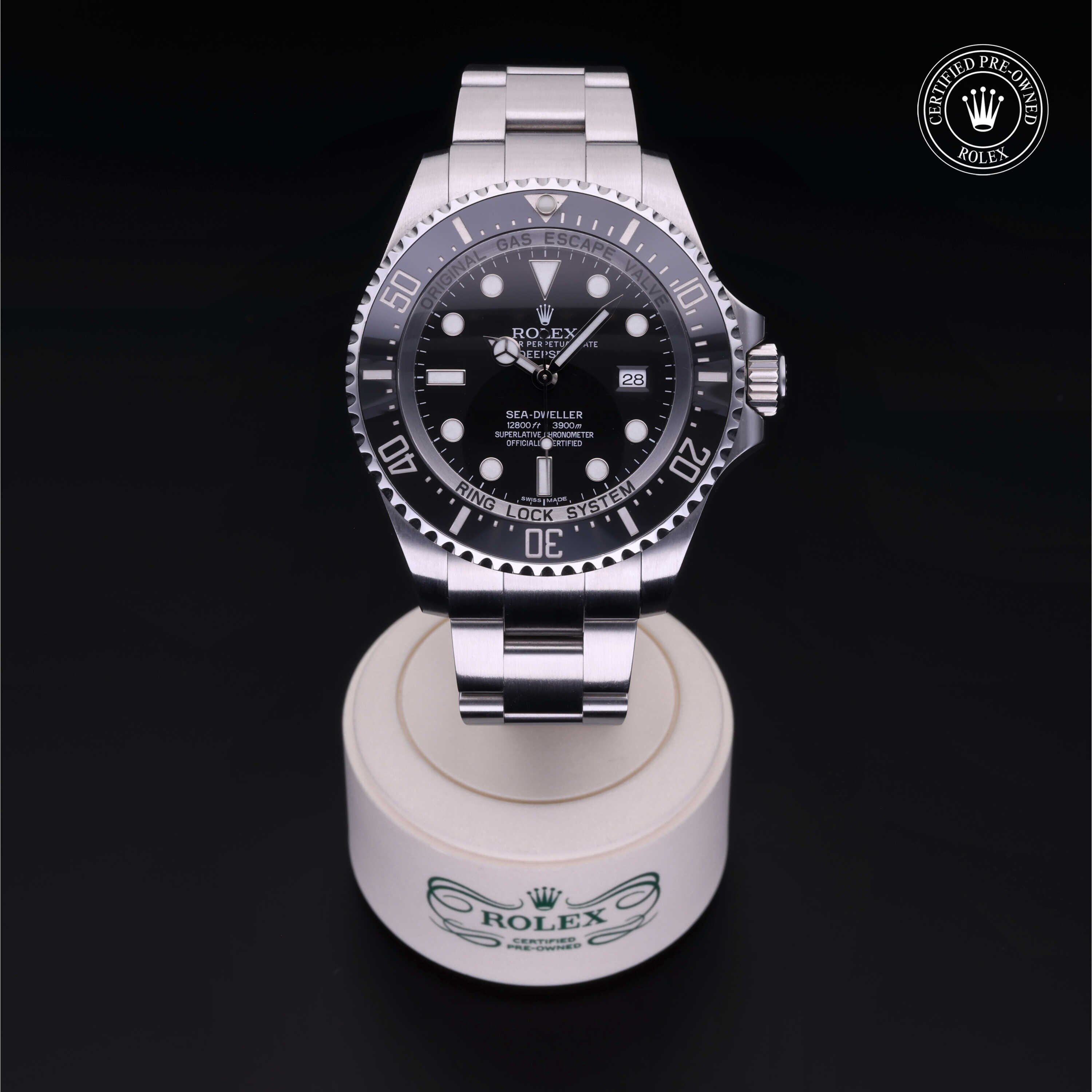 Rolex Certified Pre-owned Deep Sea M116660-0001 front on black background