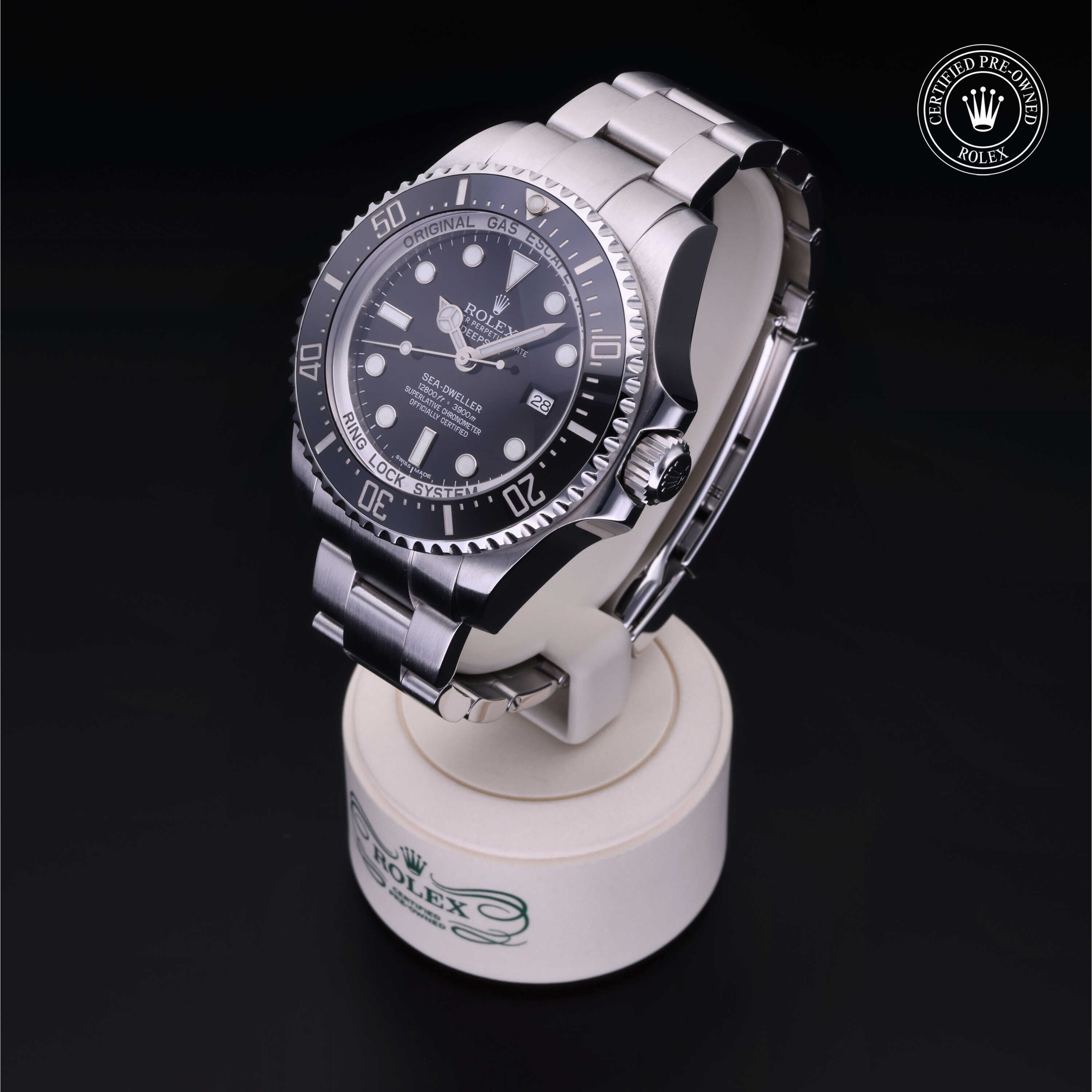 Rolex Certified Pre-owned Deep Sea M116660-0001 front on black background