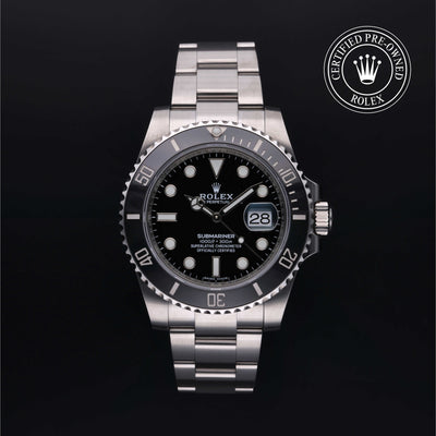 Rolex Certified Pre-owned Submariner M116610LN-0001 front on black background
