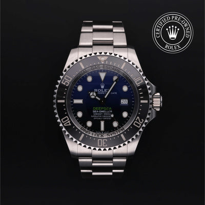 Rolex Certified Pre-owned Deep Sea M126660-0002 front on black background