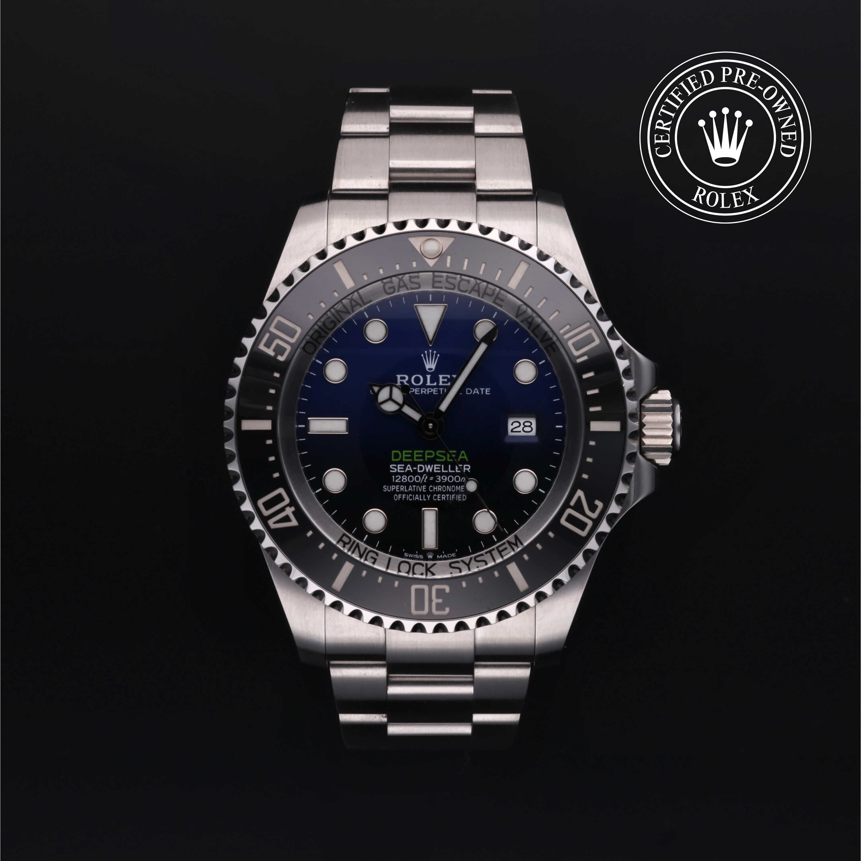 Rolex Certified Pre-owned Deep Sea M126660-0002 front on black background