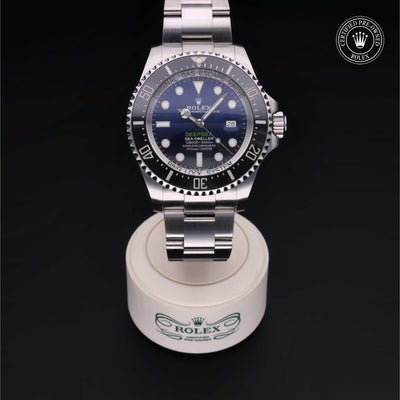 Rolex Certified Pre-owned Deep Sea M126660-0002 front on black background