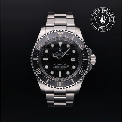 Rolex Certified Pre-owned Deep Sea M126660-0001 front on black background