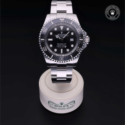 Rolex Certified Pre-owned Deep Sea M126660-0001 front on black background